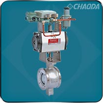 對夾連接蝸輪蝸桿傳動V型球閥